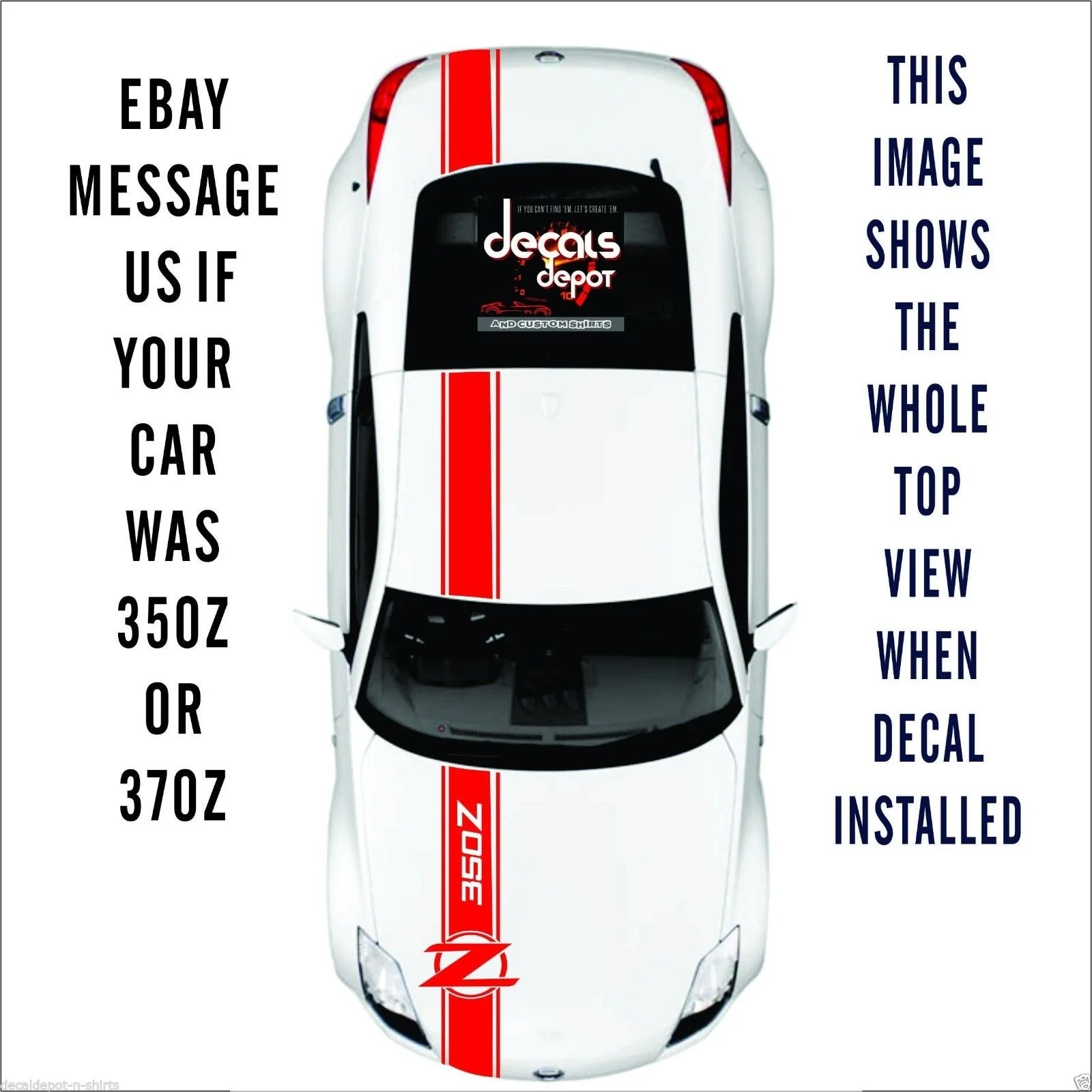 

For x3 Whole Body Stripes Fits NISSAN 350Z and 370Z From Hood, Roof Top and Trunk