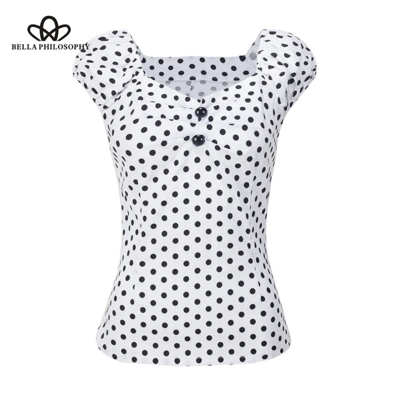 Wonder 2019 new Summer T shirts Black White Tees Short Sleeve Casual Women Girl Tee Shirt Polka Dot Print Shirt Tops S-XXL