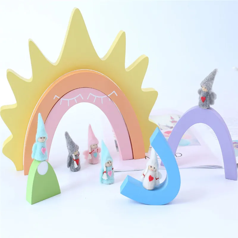 

6 Pieces / Set of Sun Rainbow Building Blocks Toys Creative Rainbow Assembled Building Blocks Infant Children's Educational Baby