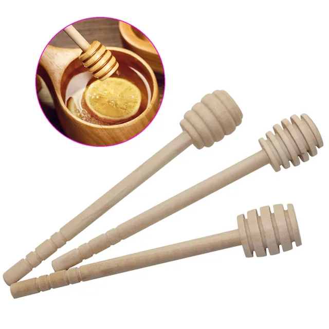 Fa Mézes Bot Méhészeti Felszerelés Kanál Hosszú Kezű Lekvárt Méhész Vedd A Méz 3 Db-Ot - Image 6