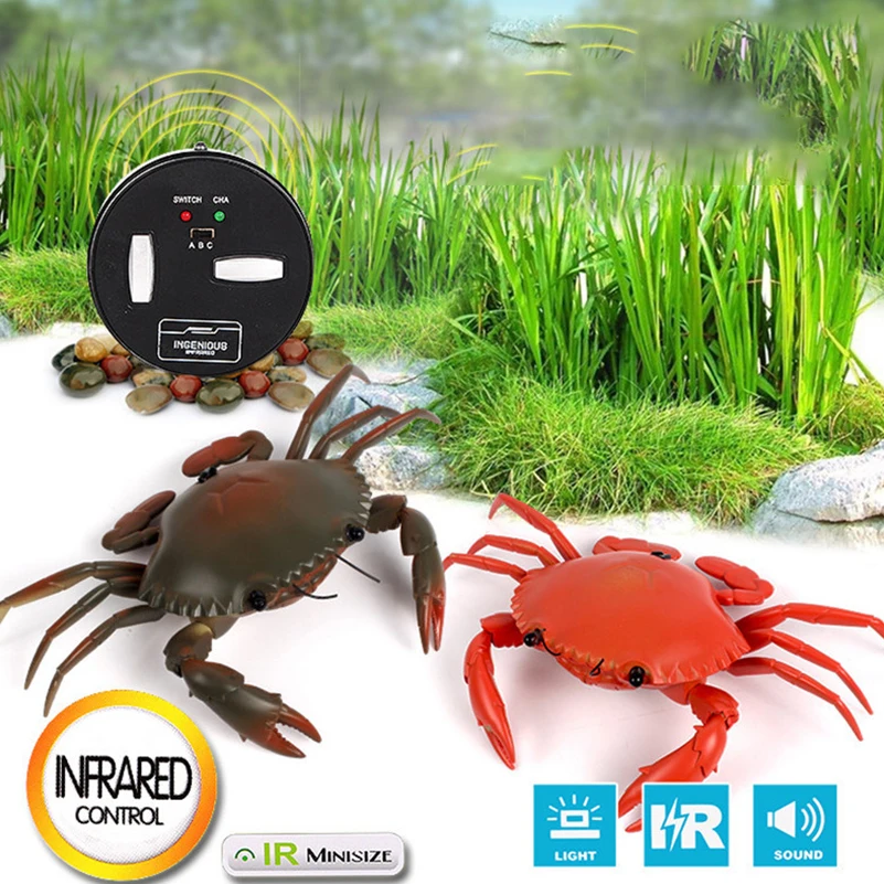

Funny Gift Trick RC Crab Toys Electric Prank Crab RC Animal Trick Toys Fake Horror Prank Animal Toy for Kids Birthday Gifts