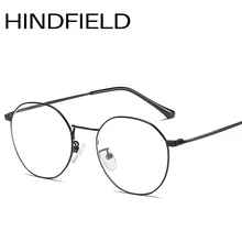 Hindfield овальные металлические анти-голубые легкие очки мужские модные очки прозрачные линзы женские компьютерные очки O183