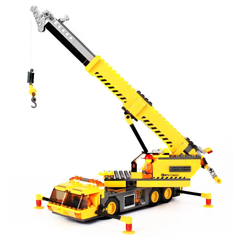 

KAZI Building Blocks Crane Model City Build Designer Blocks Compatible Legoings 380+pcs Bricks Toys For Children New Year Gifts