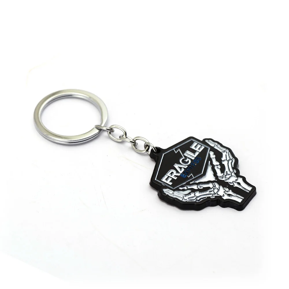 

J Store Game Death Stranding Keychain Black Metal FRAGILE Keyring Holder Men Women Chaveiro Jewelry JJ13130