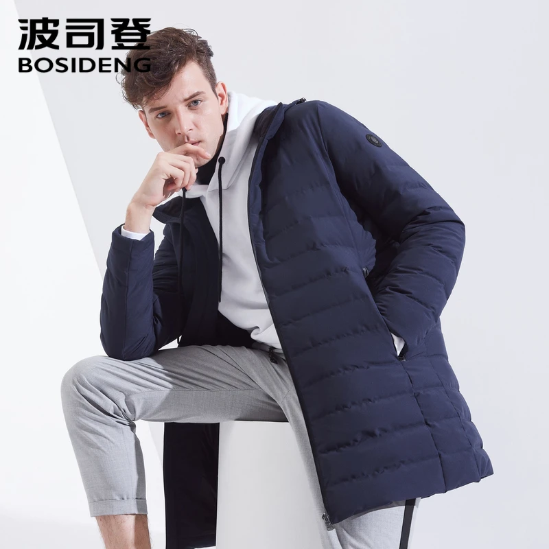 BOSIDENG men's clothing early winter down jackets 90% duck down coat hooded high quality mid-long parka B80131023