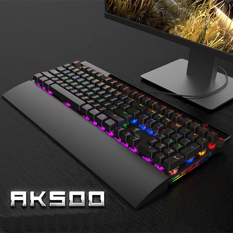 Ajazz AK500 Проводная Механическая игровая клавиатура с подсветкой USB для ноутбука