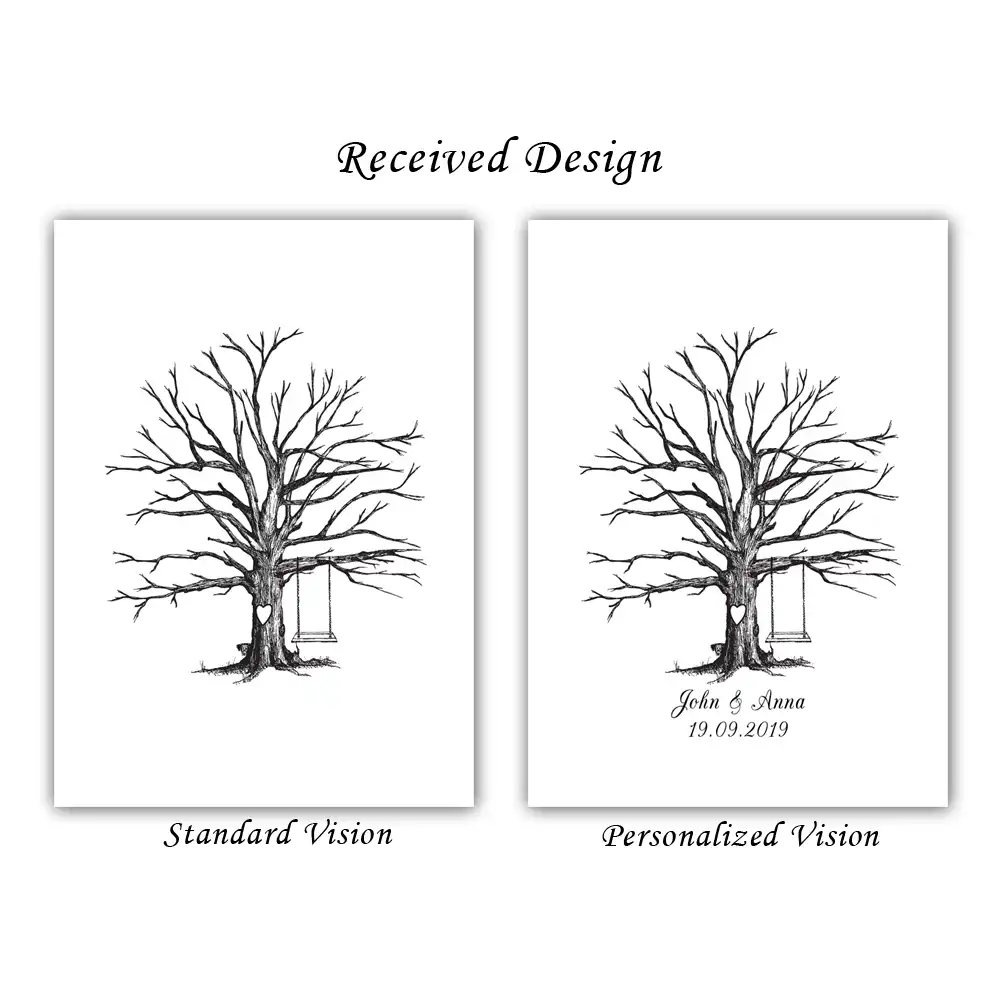 Swing In Wedding Tree Free Custom Name Date Fingerprint Guest Book Diy Thumbprint Signature Guest Sign Book For Wedding Party