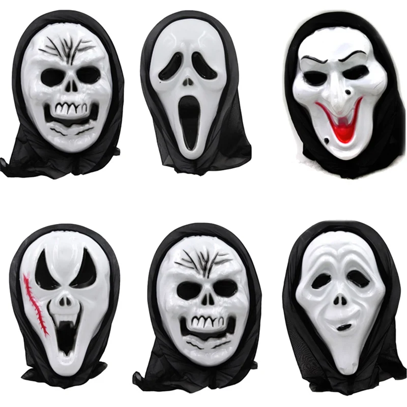 Страшная черная кровавая маска призрака Косплей костюмы на Хэллоуин Вечерние наряды нарядное платье аксессуар для костюма для взрослых косплей маски для вечеринки