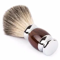Qshave Man Pure włosia borsuka pędzel do golenia drewno 100% do maszynki do golenia prosta klasyczna maszynka do golenia 11.5cm x 5.6cm ziarno drewna 3