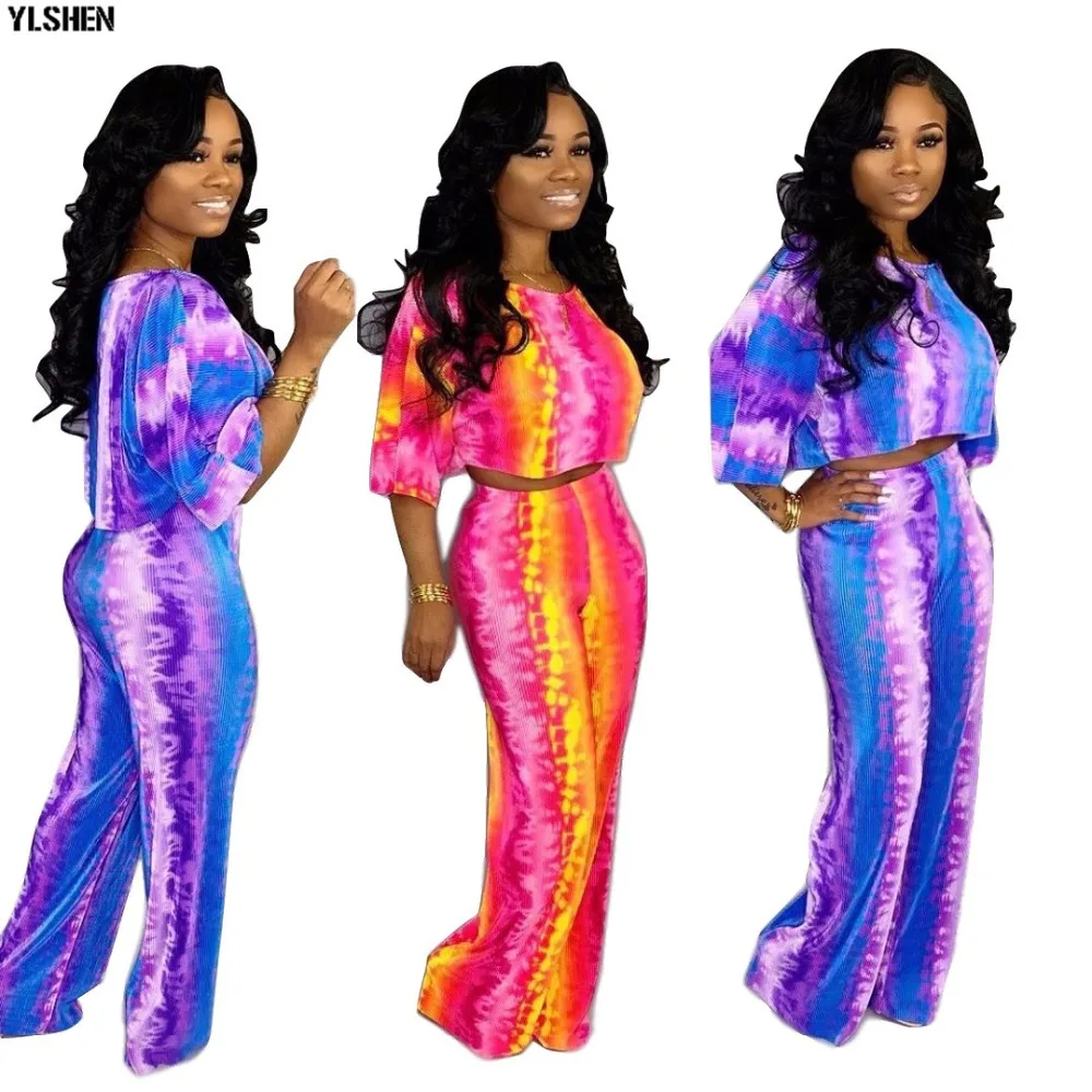 2019 Plus Size 2 Two Pieces Sets Women Gradual Print Casual Short Tops Sweatshirt Pants Suits Women Tracksuits Hoodies Outfits01
