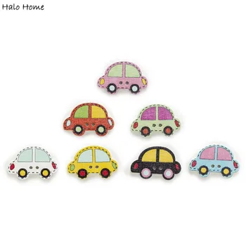 

30pcs Car Wood Buttons for Sewing Scrapbooking Clothing Headwear Handmade Crafts Home Decor Accessories DIY 25x16mm