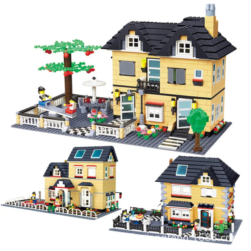 

City Villa Garden Series Diy Building Blocks Sets Figures House Bricks Toys for Children Compatible with Legoingly Kids Gifts