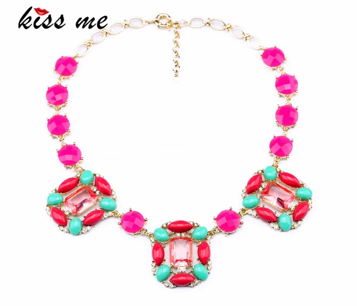 

New Styles Fashion Necklaces for Women KISS ME Steampunk Jewelry Boho Accessories Square Shiny Pendant Necklace