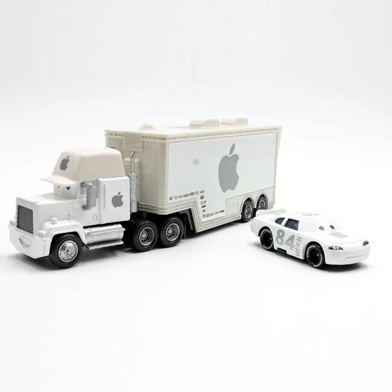 Disney Pixar машина 2 шт./партия Apple mack truck+ No 84 маленький автомобиль 1:55 литая под давлением металлическая легированная Модель Фигурки игрушки подарки для детей