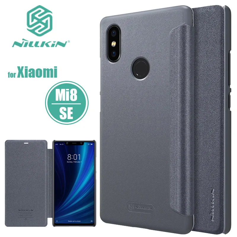 Xiaomi Mi8 SE Case NILLKIN Sparkle Luxury Xiaomi 8 Flip Leather Case Xiaomi M8 Back Cover Nilkin Phone Case Xiaomi Mi 8 SE Capa