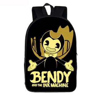 

16 Inch Bendy And The Ink Machine Backpack For Children School Bags Cartoon Game Printing Book Backpack Daily School Backpack