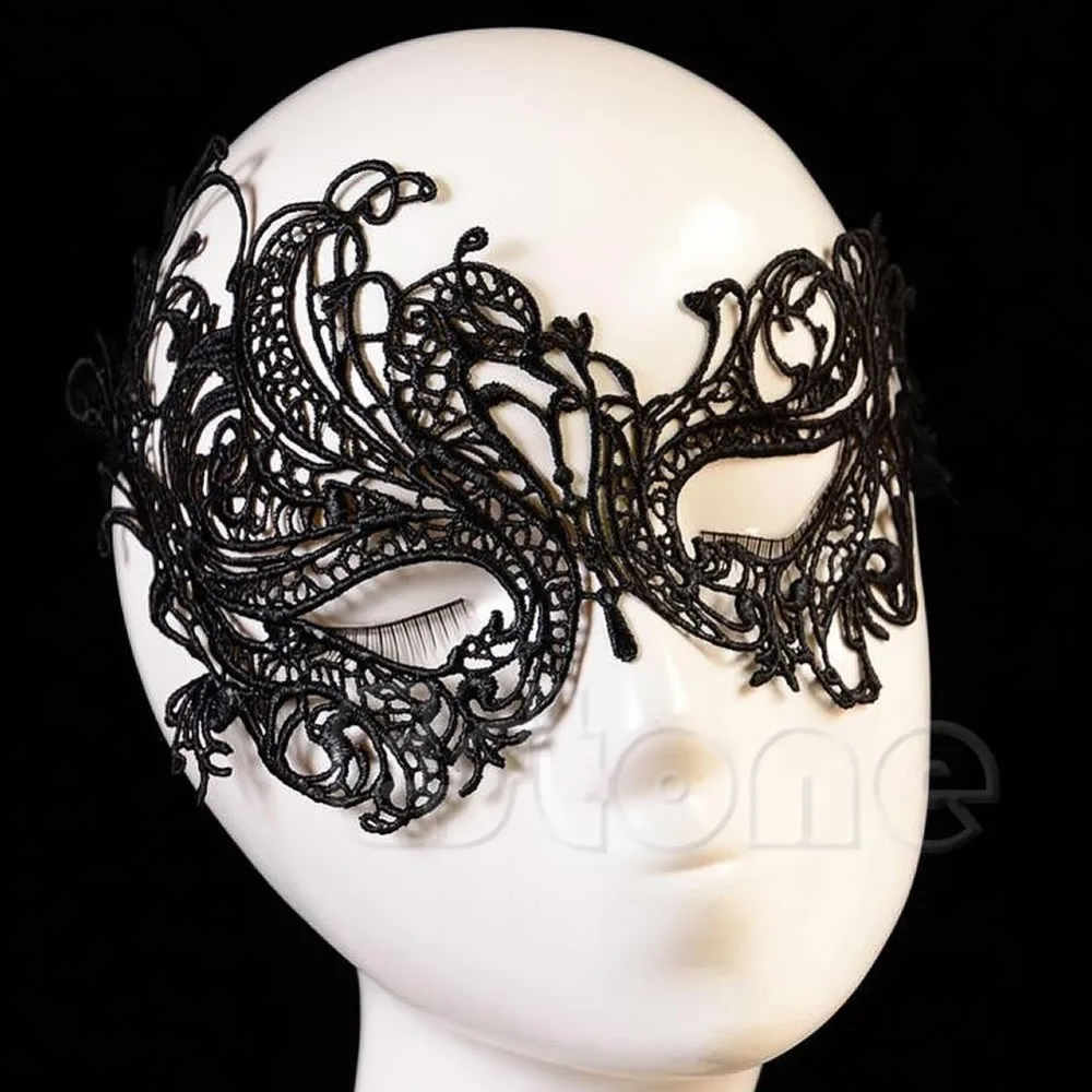 

Vintage Black Sexy Women Elegant Prom Party Dress Lace Eye Face Mask Masquerade