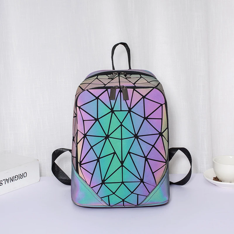 Женский рюкзак светящийся геометрический клетчатый мужской рюкзак для девочек-подростков рюкзак сумка голографический рюкзак школьный рюкзак Mochila sac a do