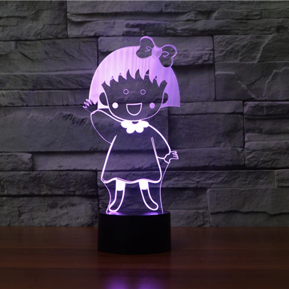 3D Chibi Maruko Table Lamp 7 Colors Changing Cartoon Night Light LED USB Bedside Sleep Lighting Decor Kids Gifts Light Fixtures 3D Chibi Maruko Table Lamp 7 Colors Changing Cartoon Night Light LED USB Bedside Sleep Lighting Decor Kids Gifts Light Fixtures