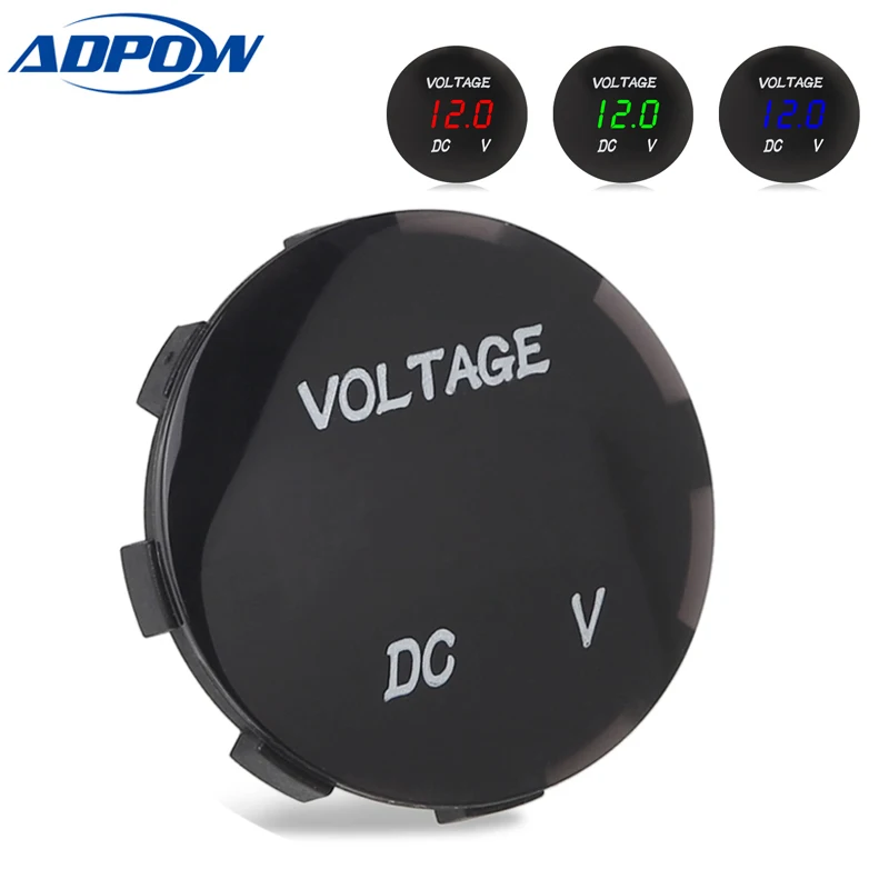 Dc12v24v Waterproof Led Panel Digital Voltage Meter Display Car