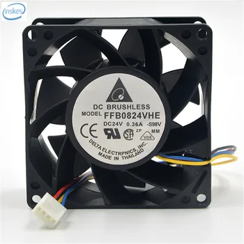 

Original FFB0824VHE Computer Blower Cooling Axial Fan DC 24V 0.36A 8.64W 8038 80*80*38mm 6000RPM 4 Wires