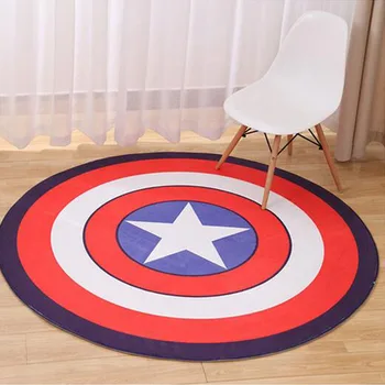 

Size 60*60-80*80cm Cartoon Round Carpet For Living Room Non-Slip Kids Room Rugs Captain America Bedroom Tatami Mat Free Shipping