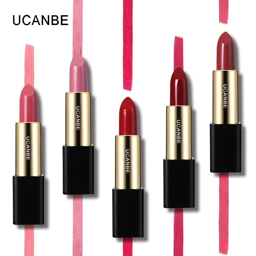 

UCANBE 5 Colors Long Lasting Lipstick Moisturizer Nude Matte Batom Rouge Waterproof Makeup Silky Creamy Lip Tint Sexy Cosmetics