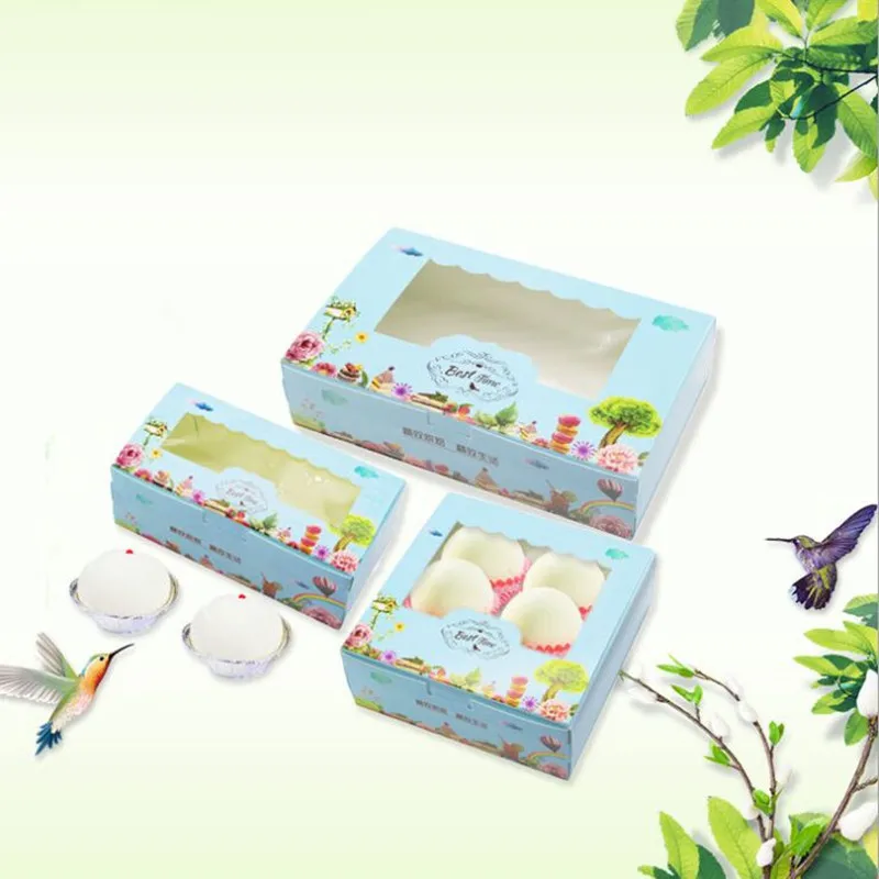 Новый стиль 13 5x7x4 см happy time bule коробка для печенья с прозрачным окном 10 шт./лот