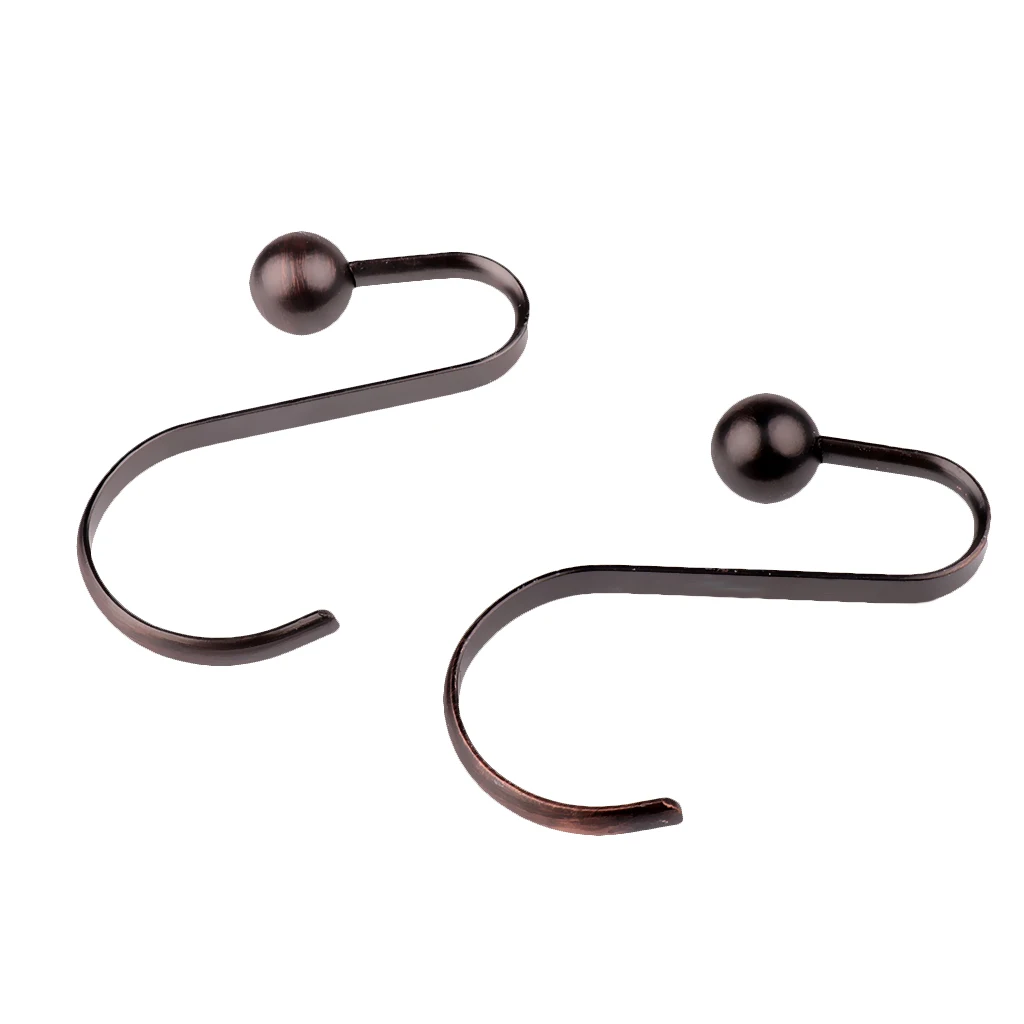 12 Piece Bathroom Iron Spherical Shower Curtain Hook Hanger Holder Bronze Decorative Antique Rack Home Ornaments