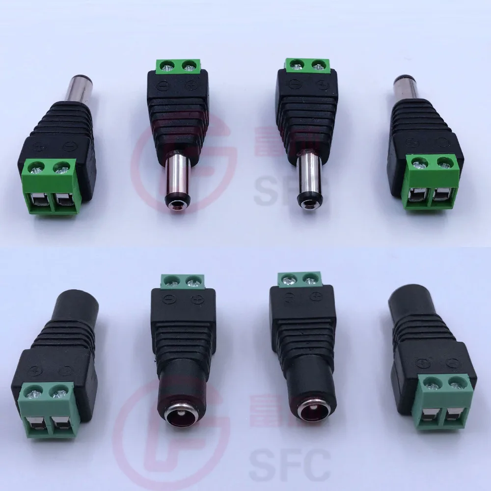 

Male Female 5.5mm x 2.1mm DC Power Cable Jack Plug Adapter Connector 12V 5V For CCTV Cameras LED Strip