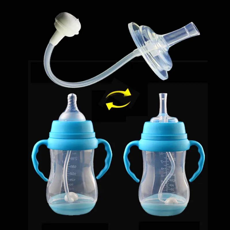 Baby Bottle Straw Replacement Wide Mouth Caliber Silicone Feeding