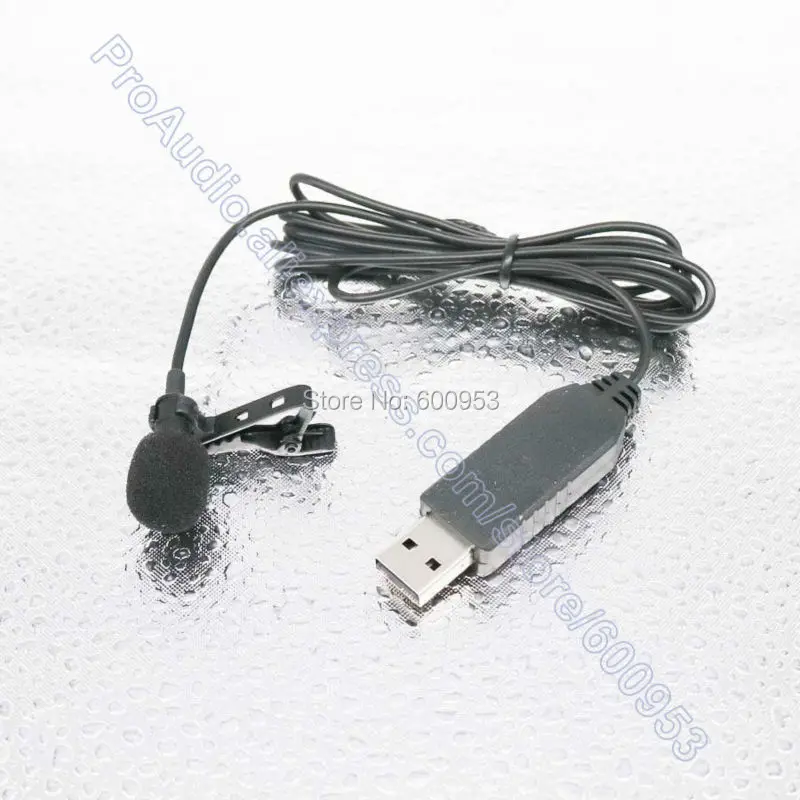 

Pro USB Clip-On Tie Lavalier Lapel Microphone Mic for Tablets Networking Laptop Desktop Accessories with bag