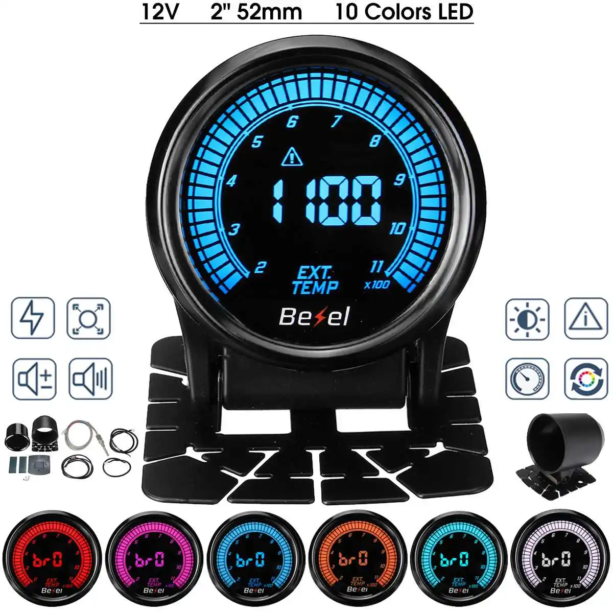 

2" 52mm Exhaust Gas Temp Temperature Gauge Meter Digital LED Display w/Sensor