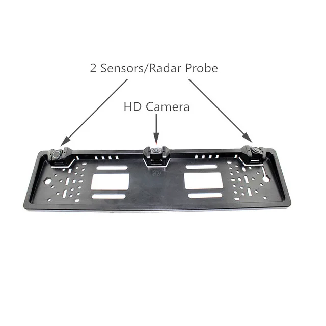 3 in 1 one Camera+2 Sensors PZ600-L European License Plate Parking Sensor with HD Reverse Camera 2 Radar + backup camera 19mm 3 in 1 one Camera+2 Sensors PZ600-L European License Plate Parking Sensor with HD Reverse Camera 2 Radar + backup camera 19mm