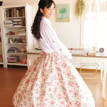 Линетт китайский стиль осень лето дизайн для женщин Хлопок Винтаж деревенский цветочный принт плиссированная юбка съемная подкладка