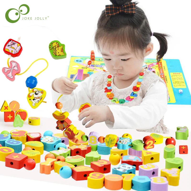 Threading Toys Niños Pequeños Animales Verduras Cordones De Threading Toys Niños Pequeños Animales Verduras Cordones De