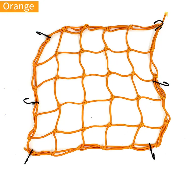 Горячая 40*40 см мотоцикл багаж сетка грузовой сети веревка для шлема сумка для хранения шпагат держатель бак сетка регулируемый 6 крючков багажа