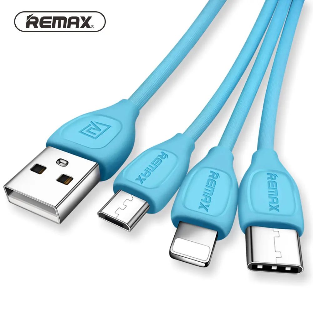 

REMAX Lesu 3 in 1 USB Data Cable For iPhone 6 6s Samsung S10 S9 S8 Plus Xiaomi Huawei p10 lite Mate 20 2.1A Fast Charging Cable