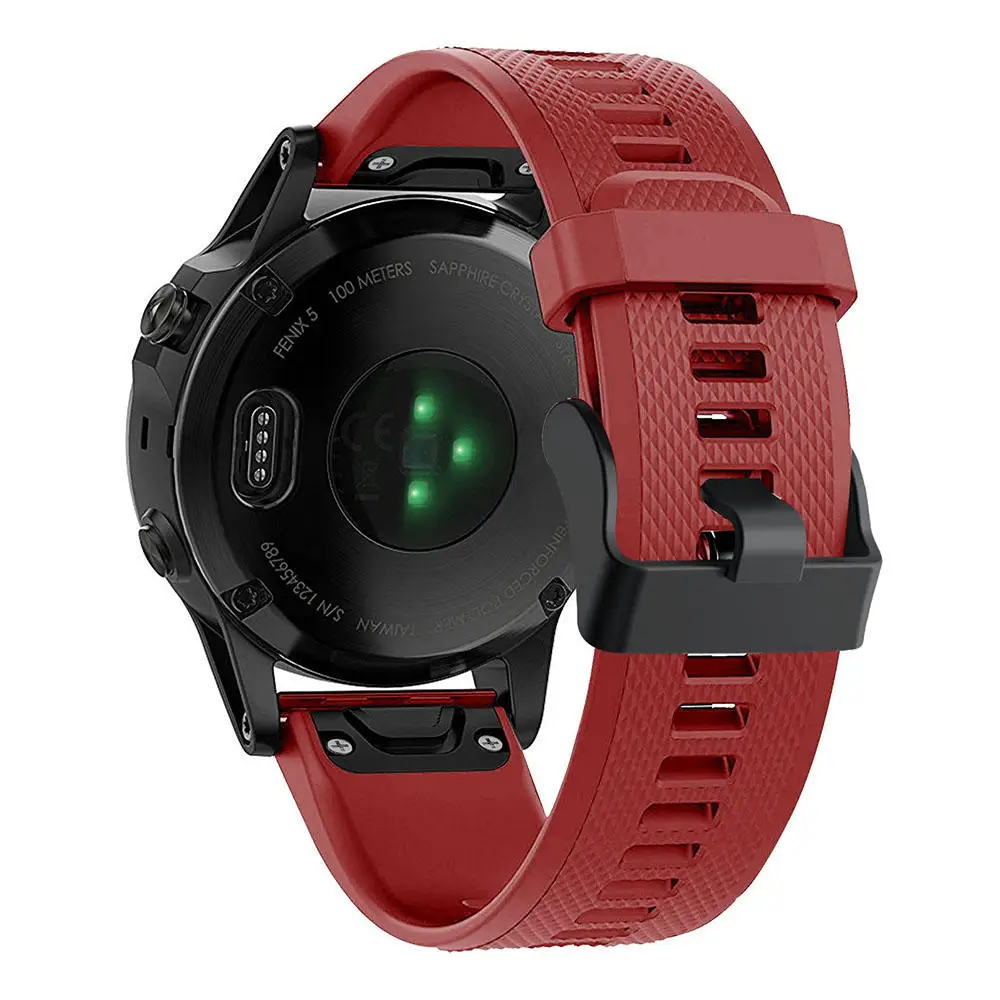 22 мм ремешок для часов Garmin Fenix 5/5 Plus/Quatix 5 Forerunner 935 Instinct Watch Quick Release силиконовый ремешок Easy fit ремешок - Цвет ремешка: red