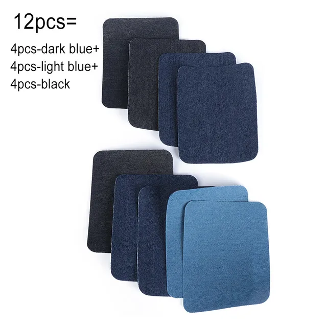 4Pcs Repair Apparel Sewing Applique Fabric Patch Knee Elbow Iron-on Jeans DIY