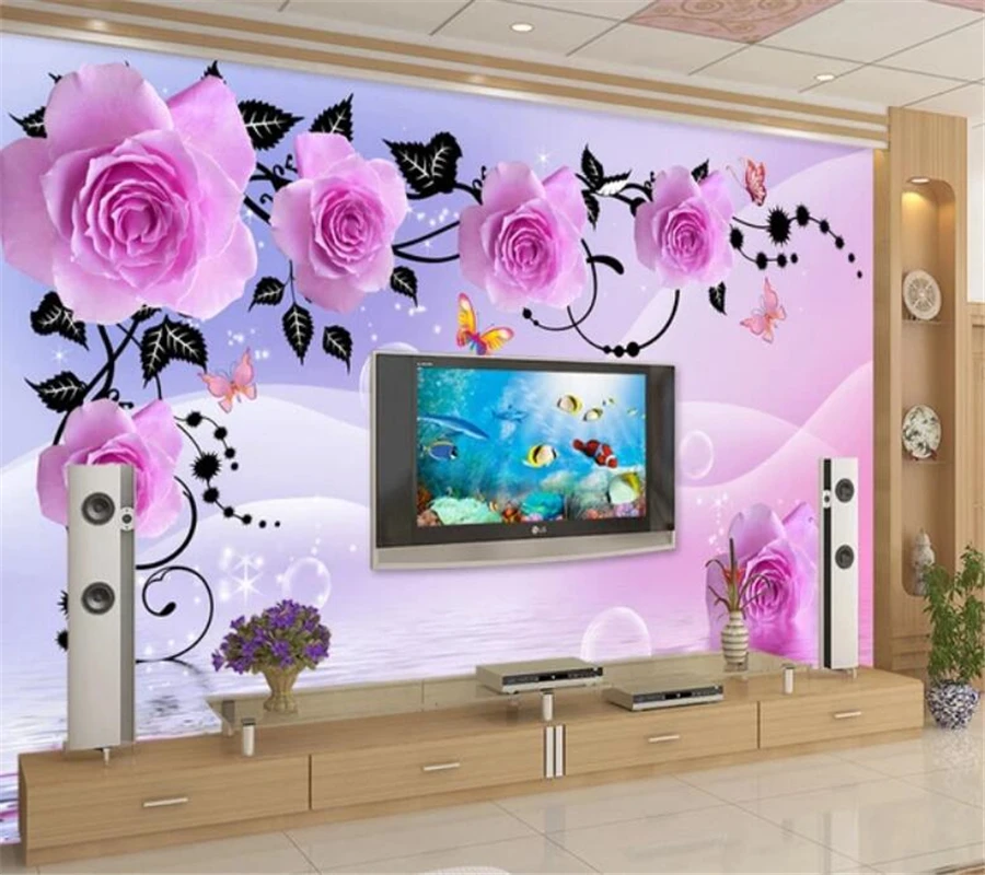 

wellyu Custom wallpaper 3d murals dream noble roses open living room bedroom TV background wall paper papel de parede 3d mural