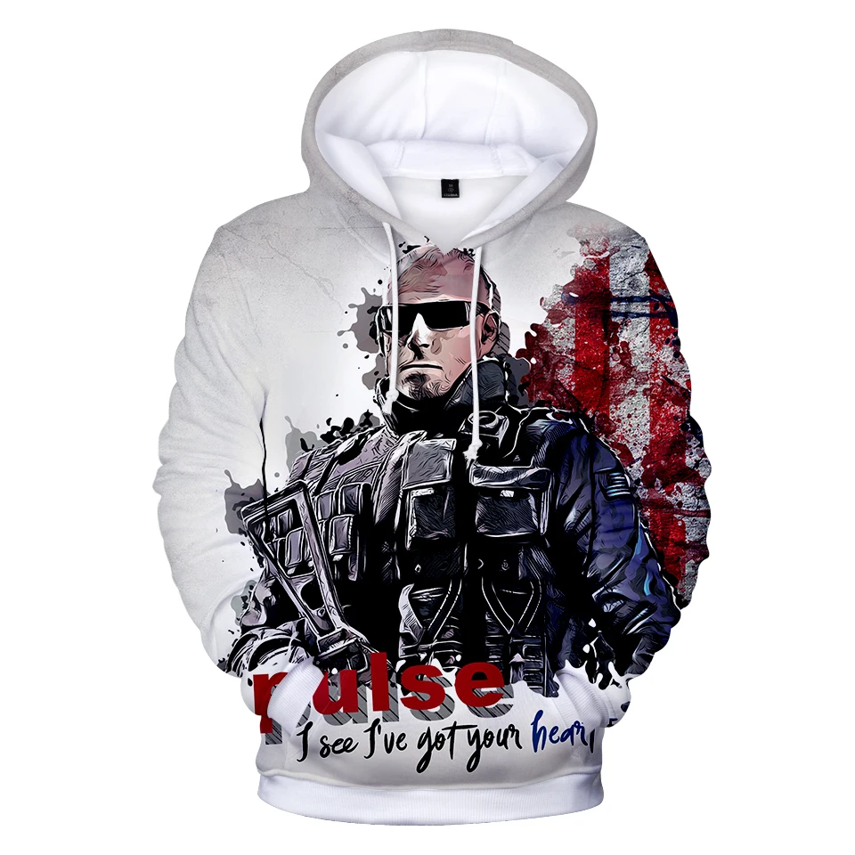 3D Rainbow Six Siege Hot Sale Hoodies Sweatshirts Video Game Gaming Outerwear Hooded Hoody Casual Apparel Spring/Autumn 2018 4XL