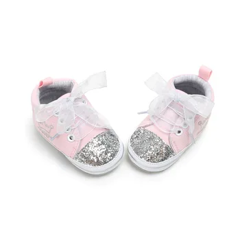 

Baby Girl Fashion Shoes Autumn Winter Infant Toddler Kids Lace Up Princess Soft Sole Anti-Slip Sneaker Crib Shoes First Walker