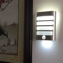 Led PIR датчик движения Ночной светильник умный креативный настенный светильник s для забора сада коридора холодный и теплый белый