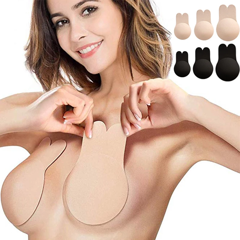 

1 Pair Lingerie Femme Strapless Invisible Push Up Bras Self Adhesive Wireless Bralette Bandage Women Sticky Bras Party Dress