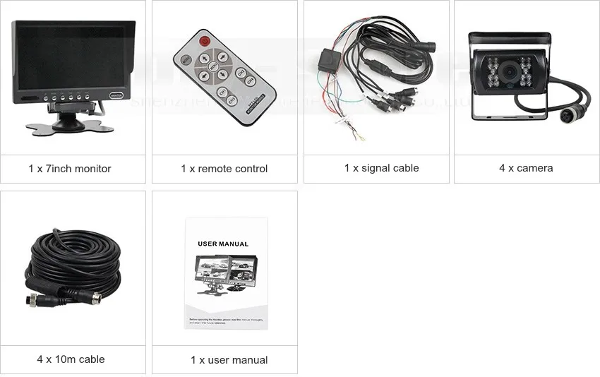 DIYSECUR комплект заднего вида 7 дюймов Сплит QUAD Автомобильный монитор+ 4 x CCD водонепроницаемый ИК ночного видения камера заднего вида для системы мониторинга