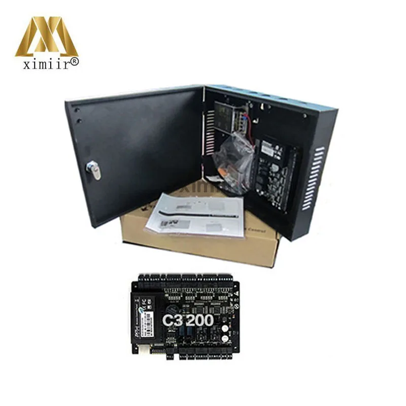 

TCP/IP network C3-200 two-doors two-way ID Card Card access control panel Door Access Control board with power supply matel box