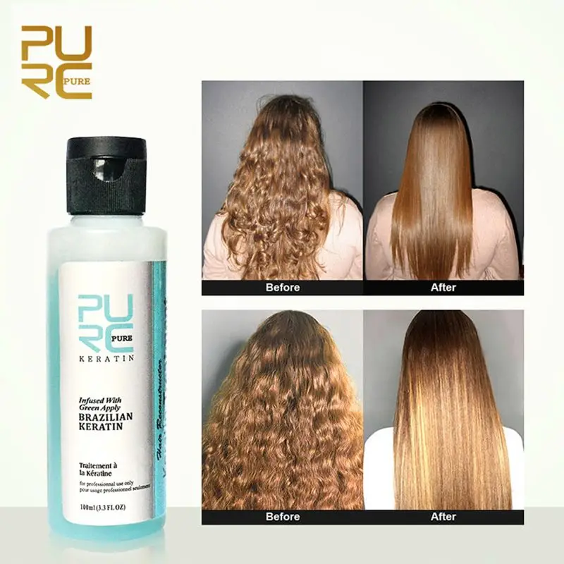 PURC Green apple Flavored Brazilian Keratin Repairs Damaged Hair Improve Frizz Nutritional Supple Moisturizing Tough Anti-broken PURC Green apple Flavored Brazilian Keratin Repairs Damaged Hair Improve Frizz Nutritional Supple Moisturizing Tough Anti-broken