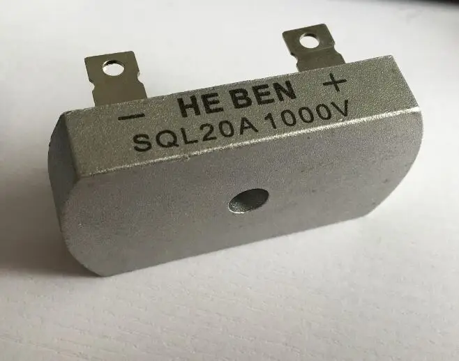

5pcs three-phase rectifier bridge rectifier SQL20A 1000V Metal Case Bridge Rectifier 32*60mm