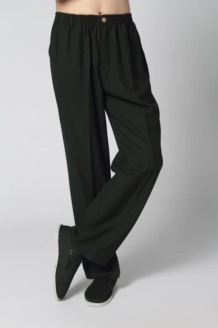 Шанхай история мужские брюки одежда в китайском стиле Тай Чи Брюки для занятий кунг-фу кунг фу Брюки Тайцзи одежда черный
